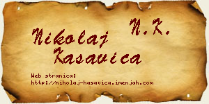 Nikolaj Kasavica vizit kartica
